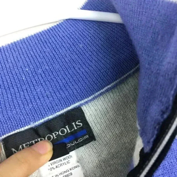 Retro Blue Colorblocked Quarter-Zip - Picture 8 of 8